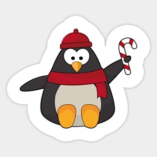 Penguin with Hat & Scarf Sticker